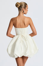 RYLA | STRAPLESS BOW BACK BUBBLE MINI DRESS - Ivory
