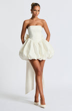 RYLA | STRAPLESS BOW BACK BUBBLE MINI DRESS - Ivory