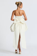 RYLA | STRAPLESS BOW BACK BUBBLE MINI DRESS - Ivory