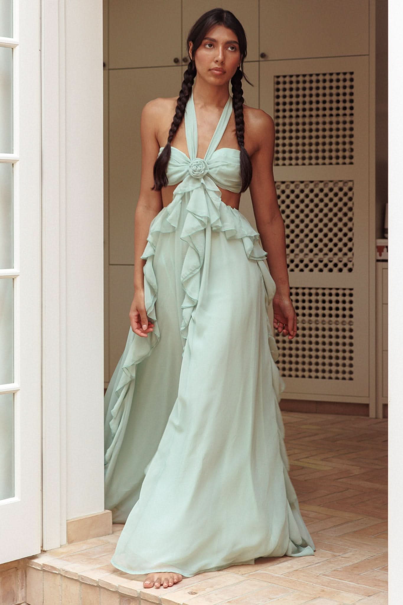 SHELBY | SEXY MAXI DRESS - Lime
