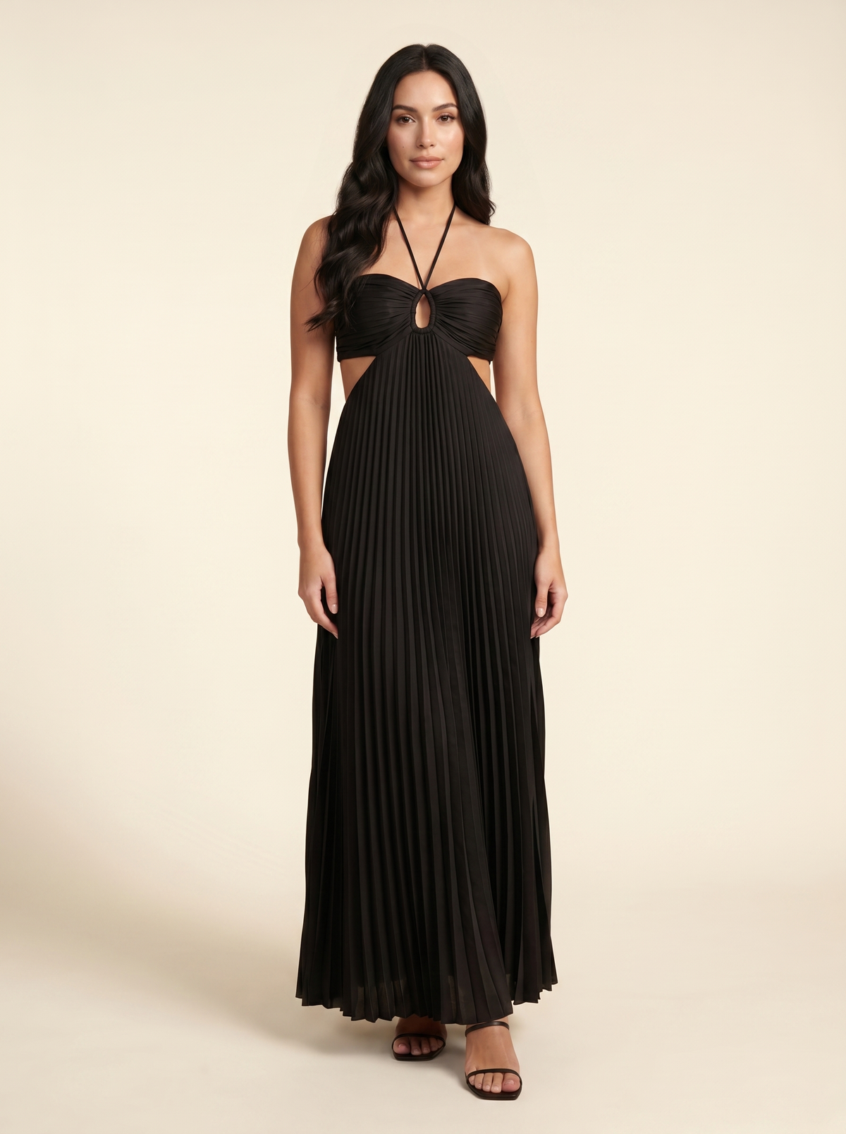 SERAPHINE | HALTER MAXI DRESS - Black