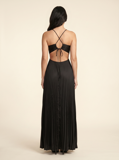 SERAPHINE | HALTER MAXI DRESS - Black