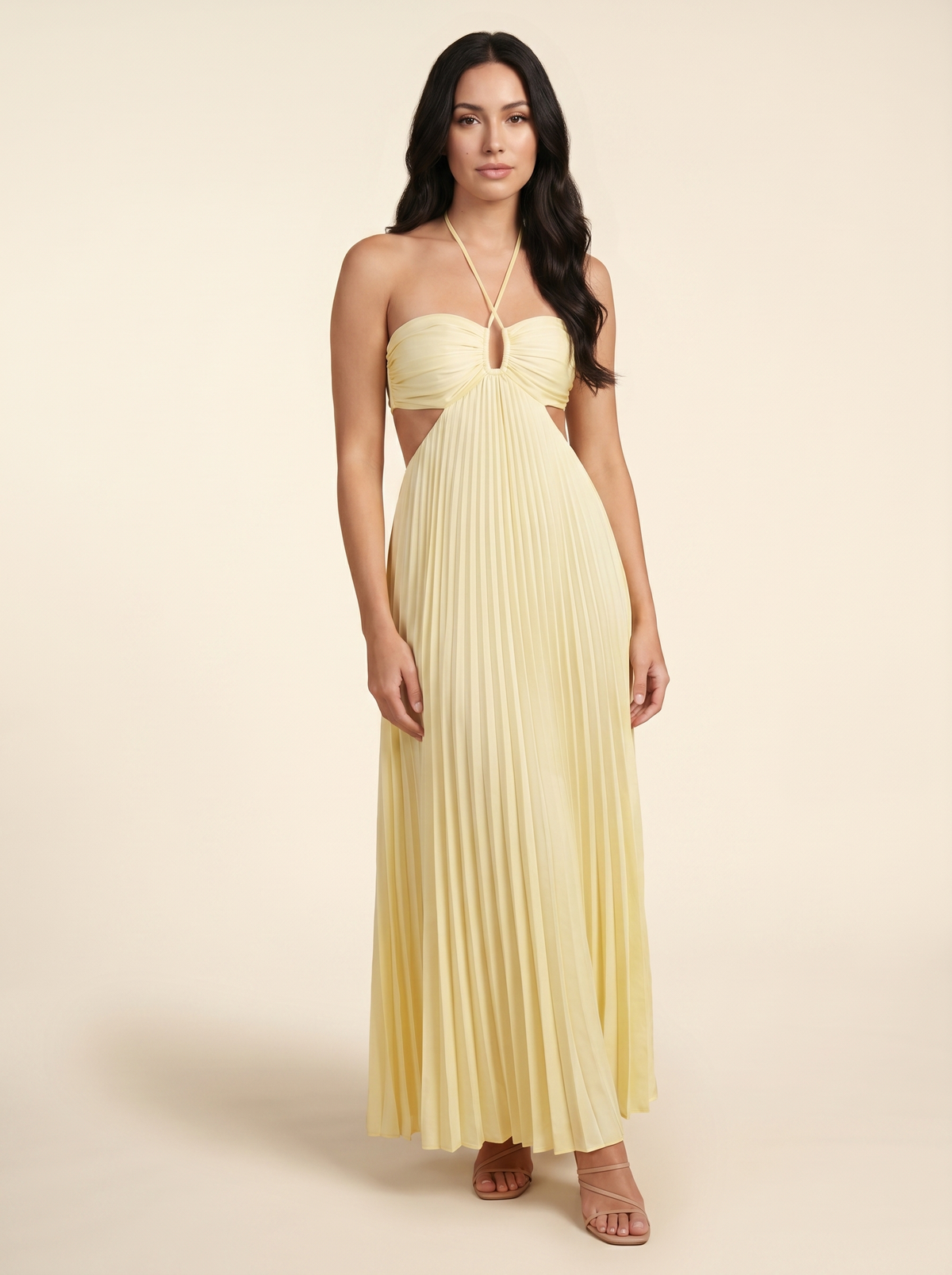 SERAPHINE | HALTER MAXI DRESS - Butter Yellow