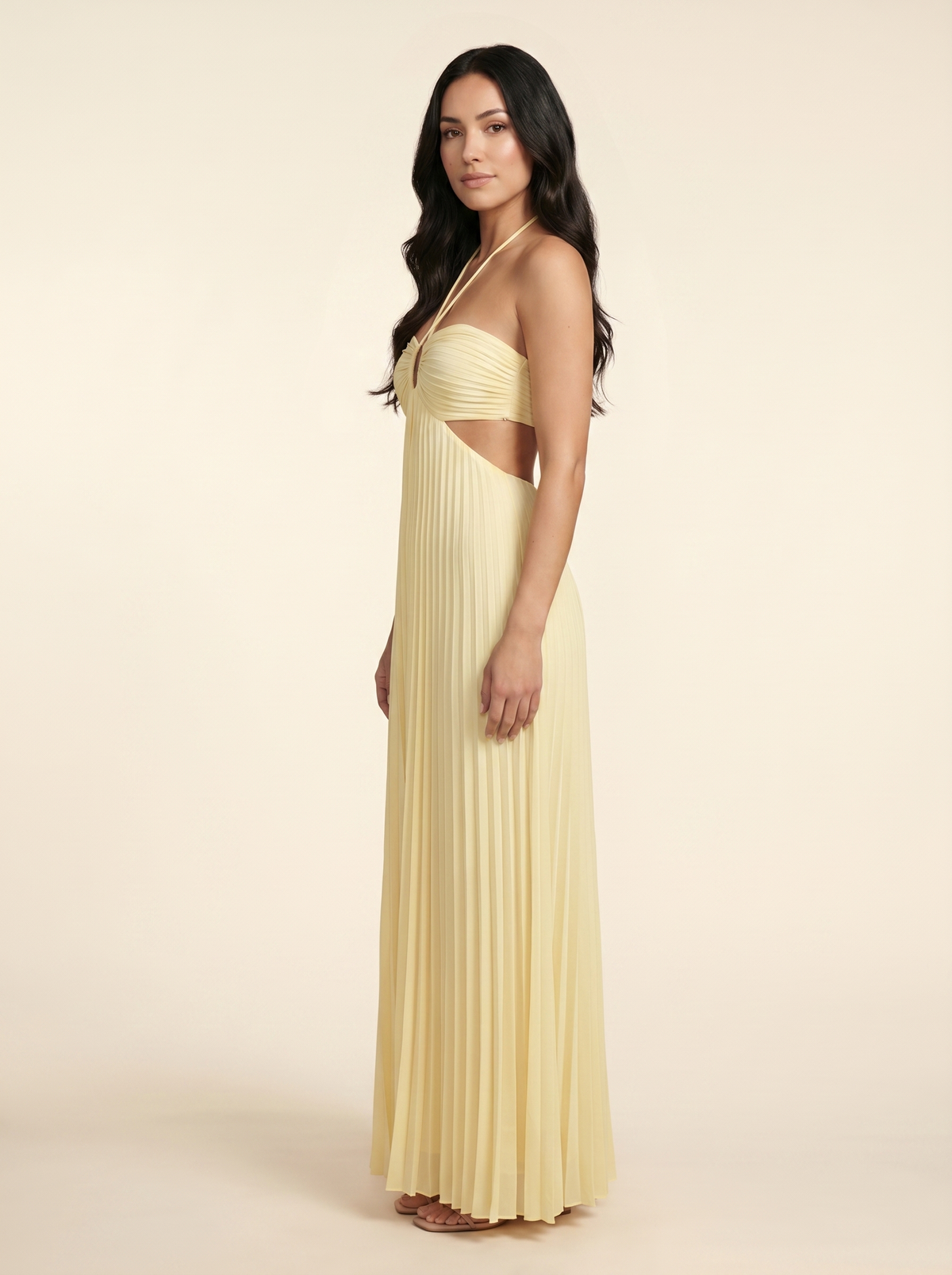 SERAPHINE | HALTER MAXI DRESS - Butter Yellow