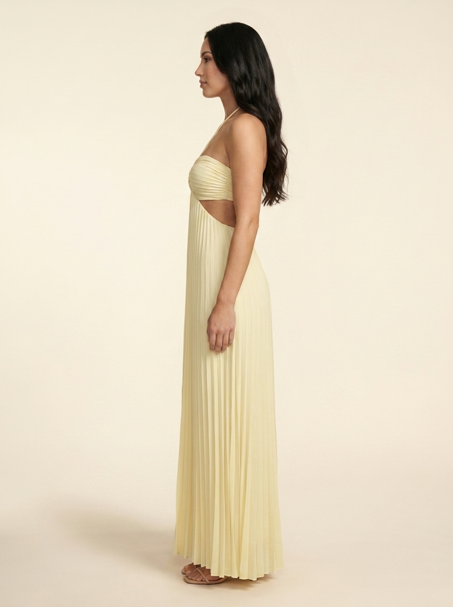 SERAPHINE | HALTER MAXI DRESS - Butter Yellow