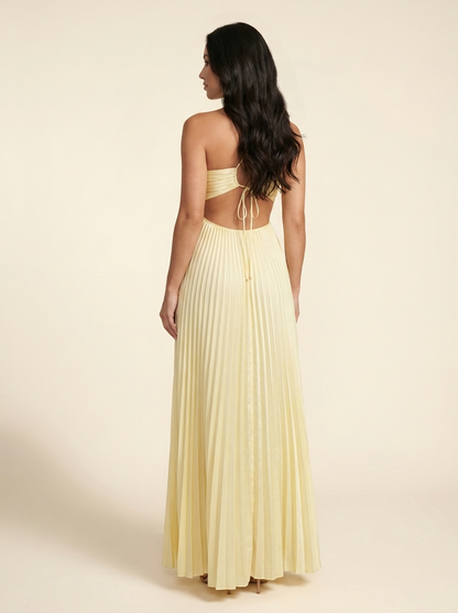 SERAPHINE | HALTER MAXI DRESS - Butter Yellow