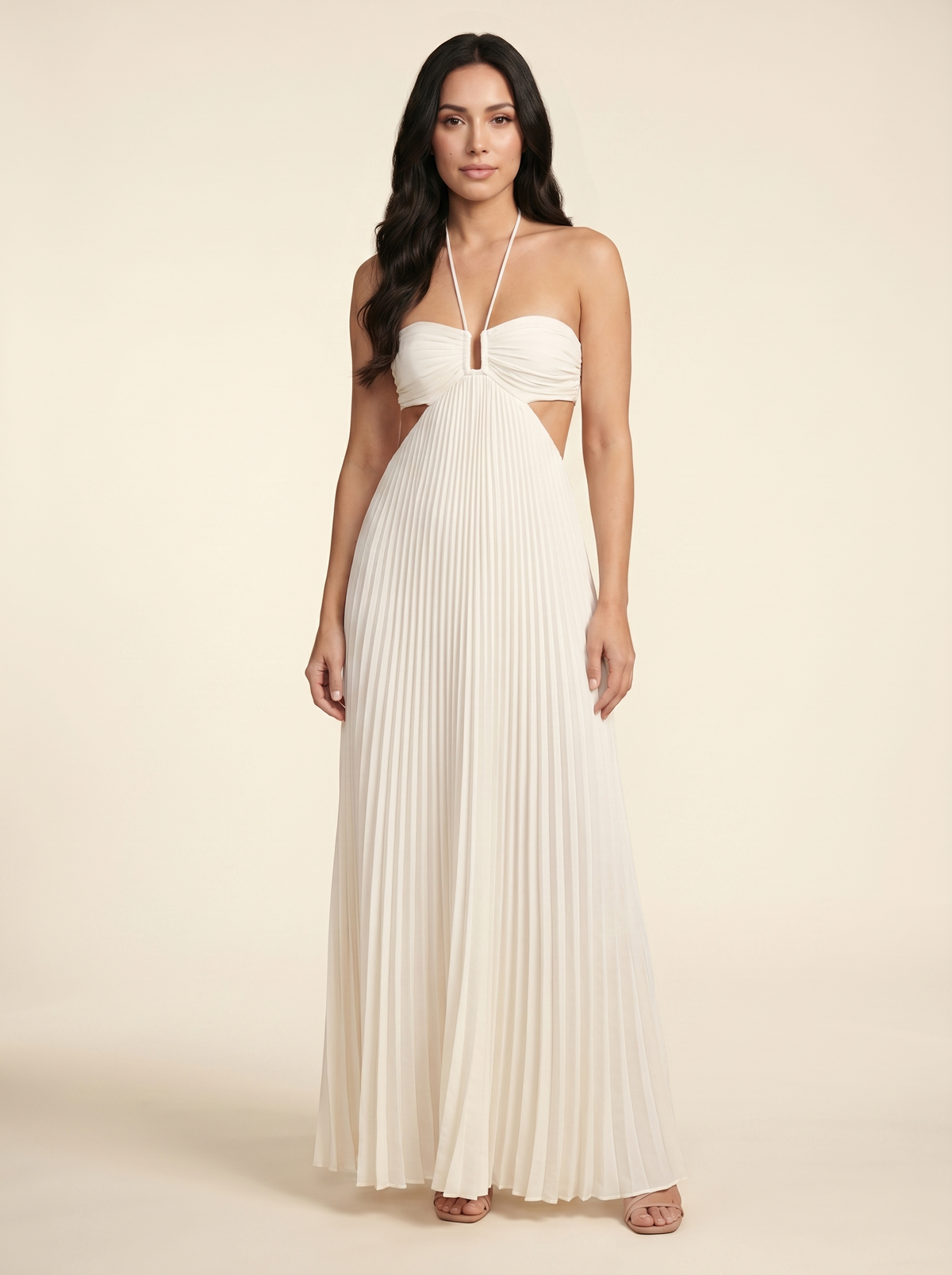SERAPHINE | HALTER MAXI DRESS - Ivory
