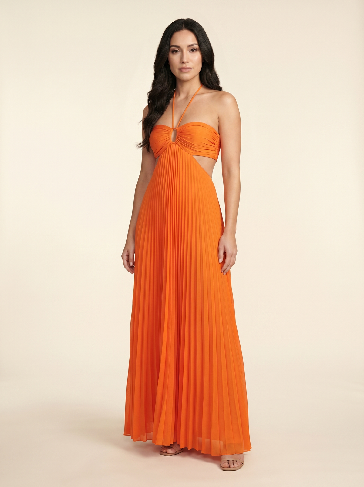 SERAPHINE | HALTER MAXI DRESS - Orange