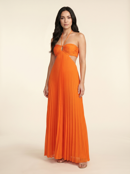 SERAPHINE | HALTER MAXI DRESS - Orange