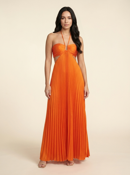 SERAPHINE | HALTER MAXI DRESS - Orange