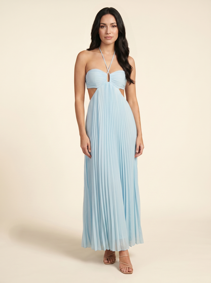 SERAPHINE | HALTER MAXI DRESS - Sky Blue