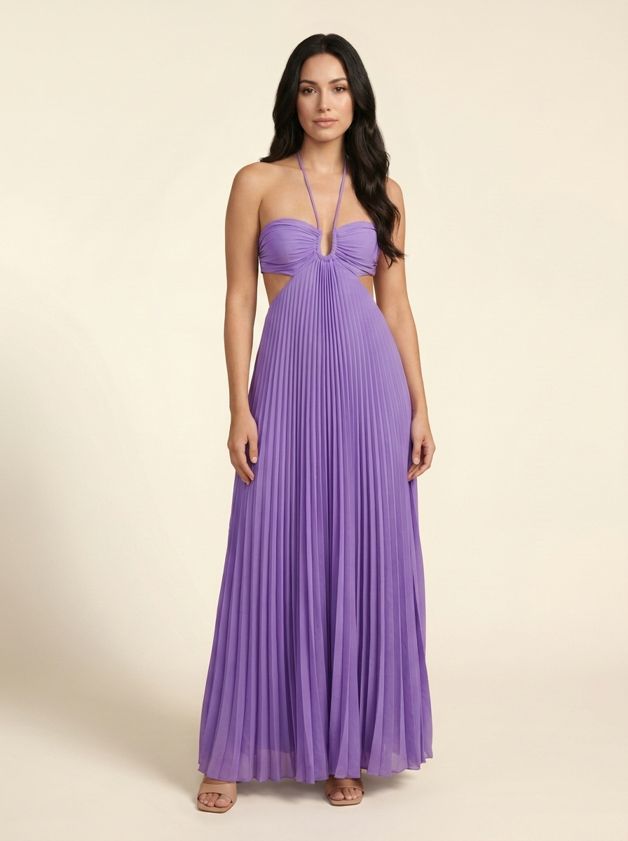 SERAPHINE | HALTER MAXI DRESS - Violet