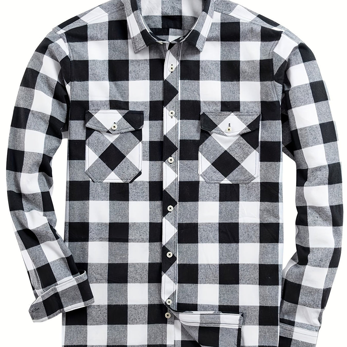 SILAS | CHECKED FLANNEL SHIRT - Black
