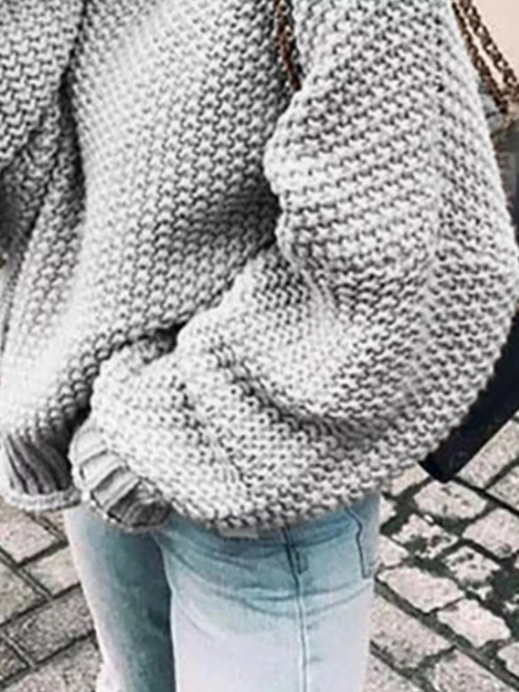SILJE | CHUNKY KNIT TURTLENECK SWEATER - Gray
