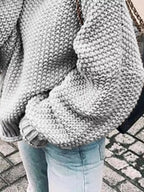 SILJE | CHUNKY KNIT TURTLENECK SWEATER - Gray