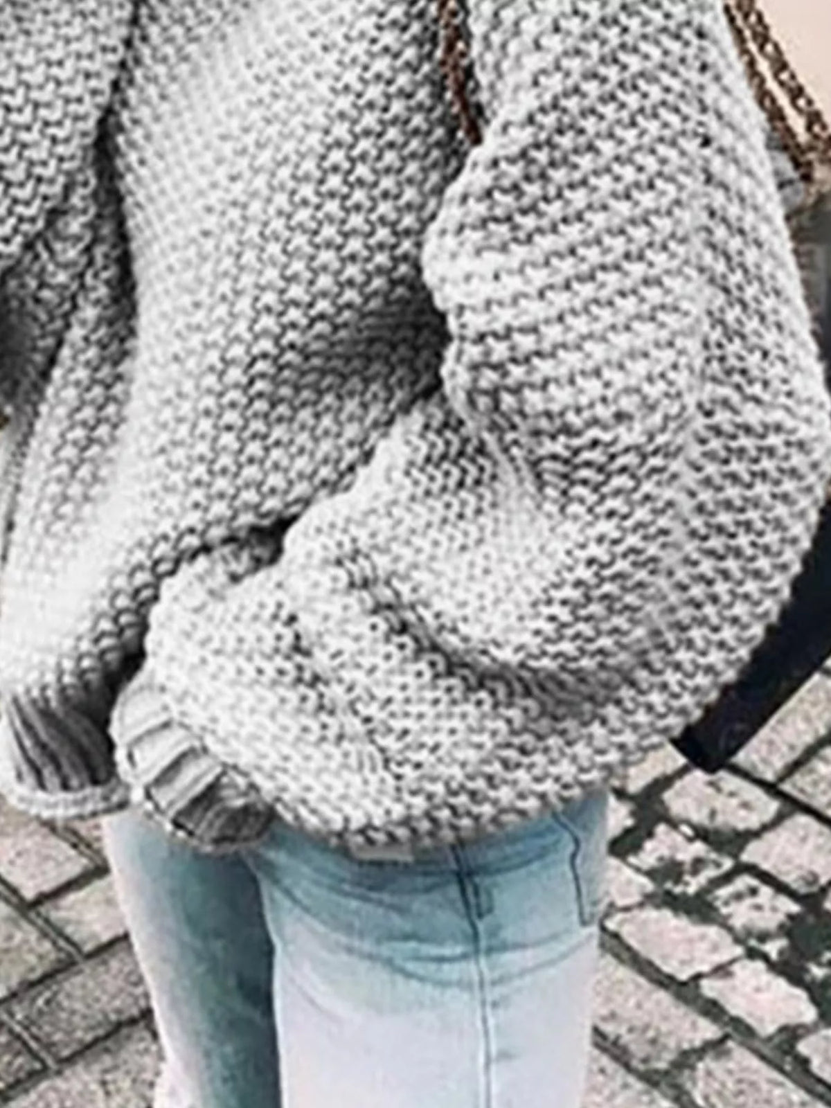 SILJE | CHUNKY KNIT TURTLENECK SWEATER - Gray