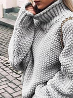 SILJE | CHUNKY KNIT TURTLENECK SWEATER - Gray