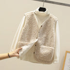 SOLEDAD | LAMBSWOOL GILET - Beige