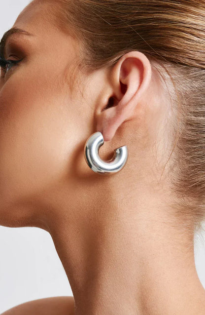 SORREL | CHUNKY HOOP EARRINGS - Silver