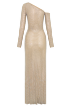 TAMAR | EMBELLISHED ASYMMETRIC MAXI DRESS - Nude