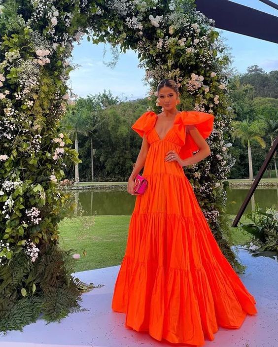 THAIS | TIERED MAXI DRESS - Orange