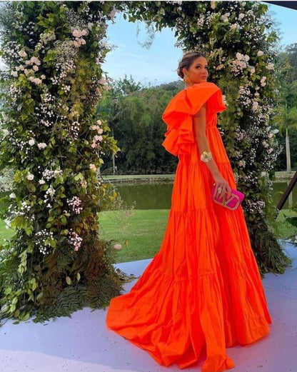 THAIS | TIERED MAXI DRESS - Orange