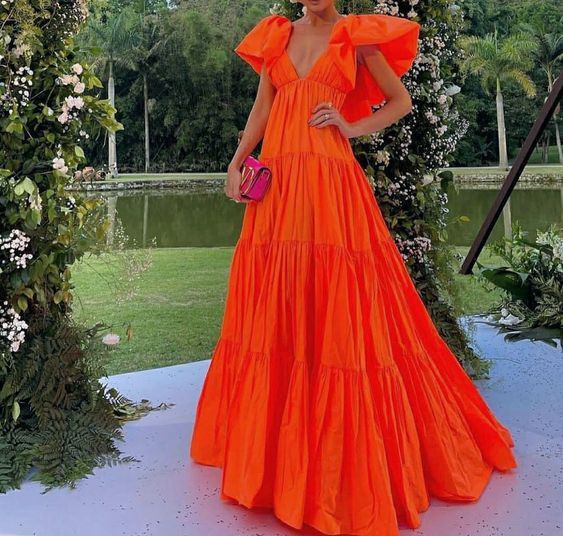 THAIS | TIERED MAXI DRESS - Orange