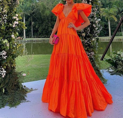 THAIS | TIERED MAXI DRESS - Orange