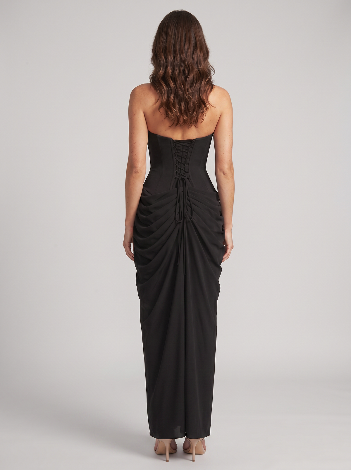 THORA | STRAPLESS SLIT MAXI DRESS - Black