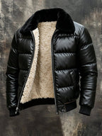 TOBIAS | QUILTED FAUX LEATHER JACKET - Black