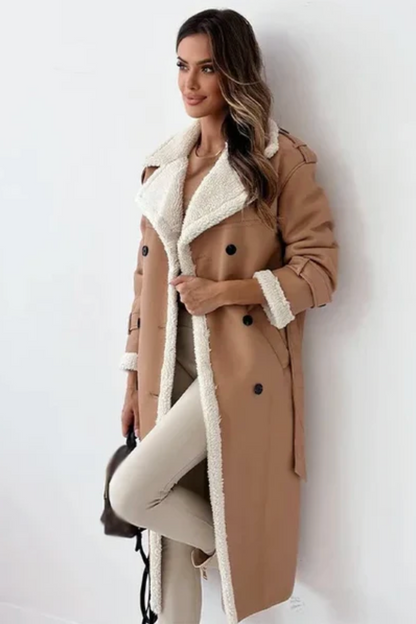 ULRIKA | BELTED AVIATOR COAT - Camel