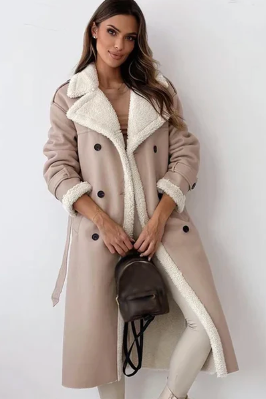 ULRIKA | BELTED AVIATOR COAT - Dusty Rose