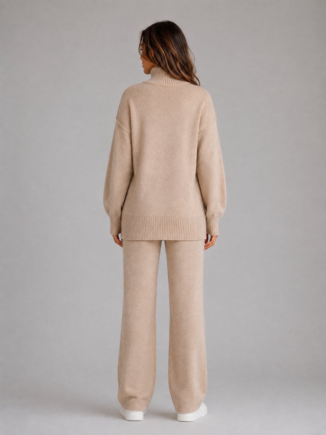 UNITY | OVERSIZED ROLL NECK LOUNGE SET - Beige