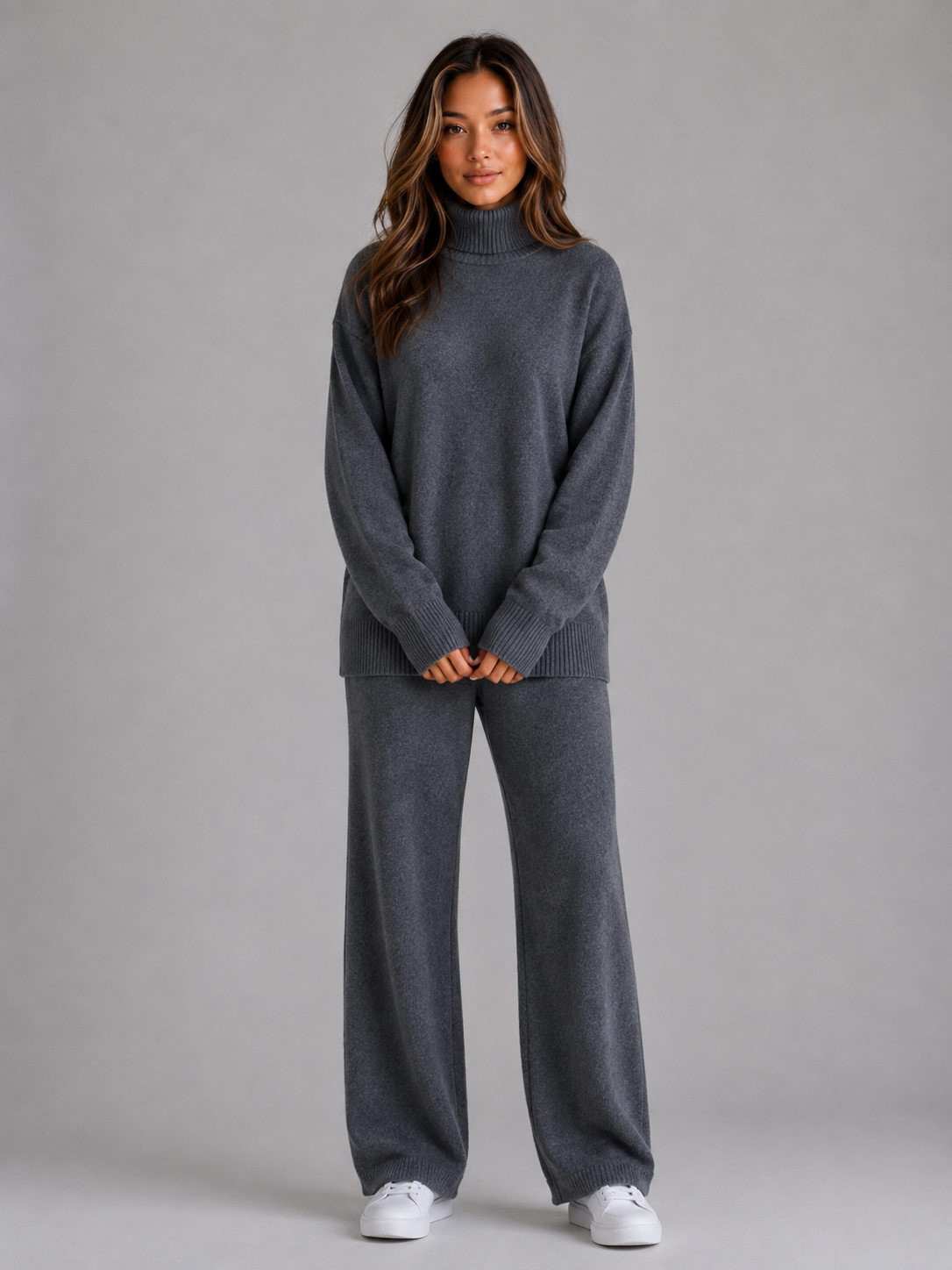 UNITY | OVERSIZED ROLL NECK LOUNGE SET - Dark Gray