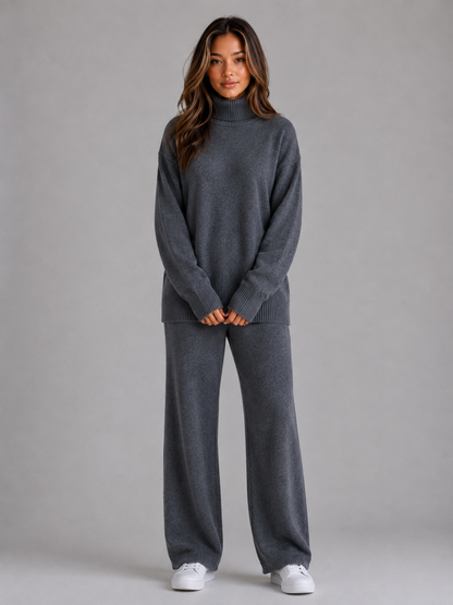 UNITY | OVERSIZED ROLL NECK LOUNGE SET - Dark Gray