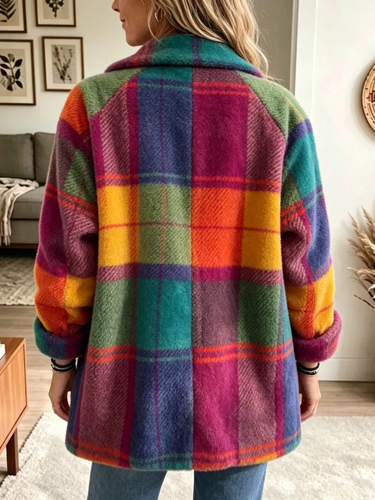 URIELLE | RAINBOW PLAID JACKET - Rainbow Plaid