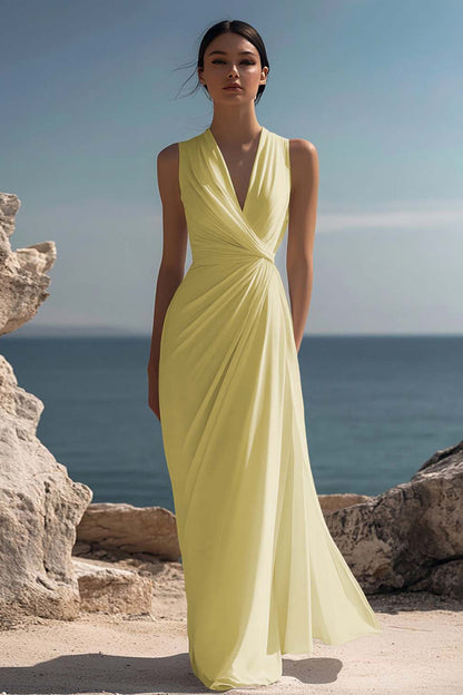 VADA | CHIFFON MAXI DRESS - Butter Yellow