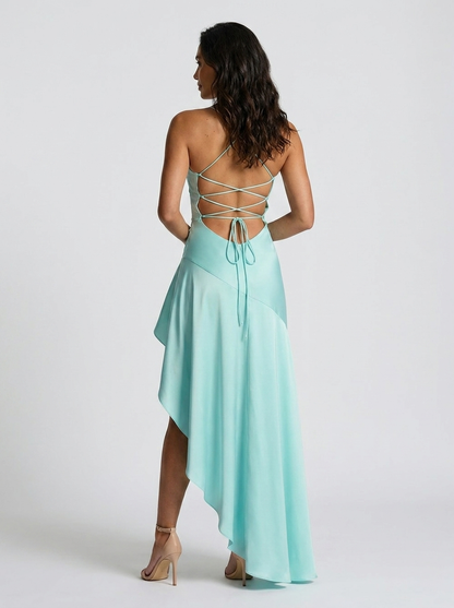 VALENTINE | RUFFLE MAXI DRESS - Aqua