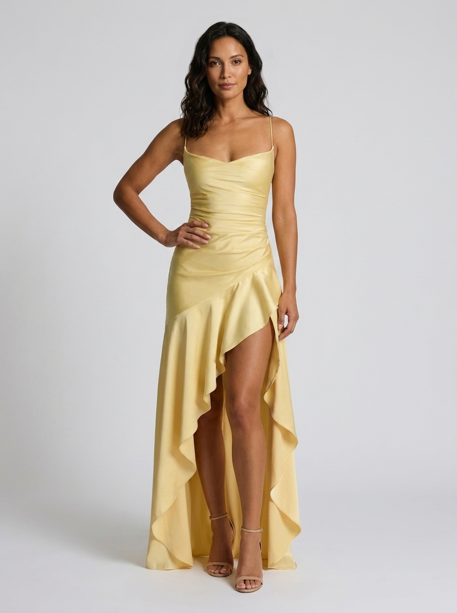 VALENTINE | RUFFLE MAXI DRESS - Butter Yellow
