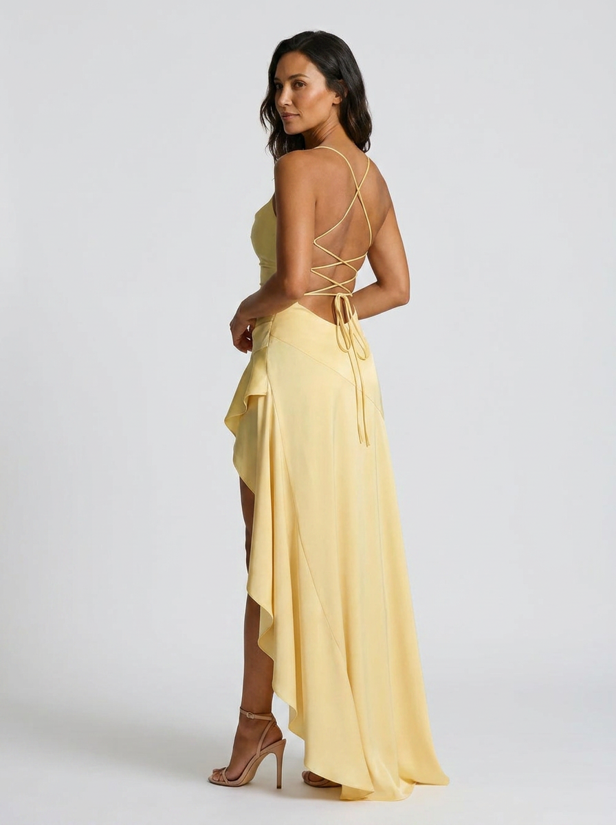 VALENTINE | RUFFLE MAXI DRESS - Butter Yellow