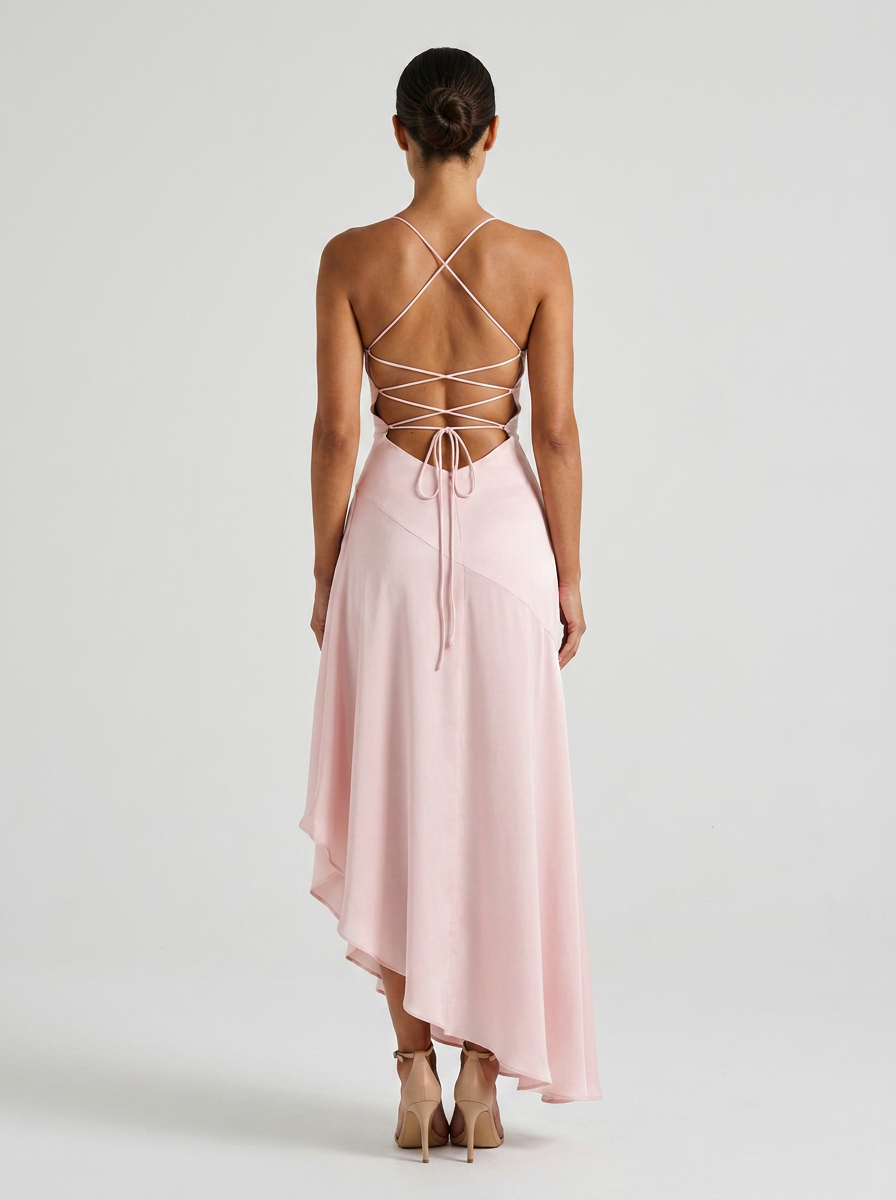 VALENTINE | RUFFLE MAXI DRESS - Light Pink