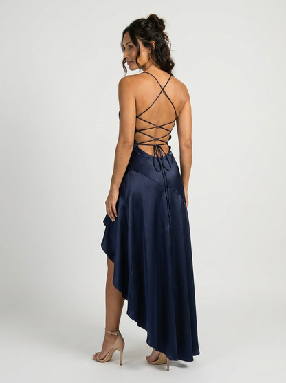VALENTINE | RUFFLE MAXI DRESS - Navy