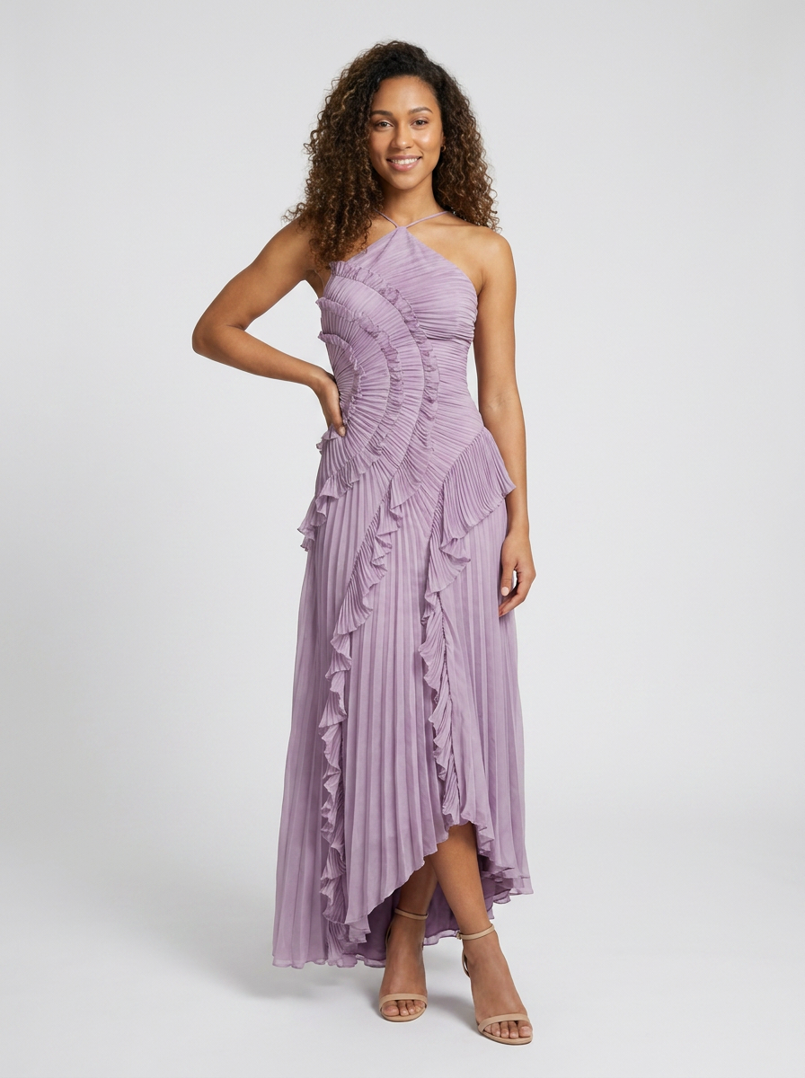 VALESKA | RUFFLE MAXI DRESS - Lilac