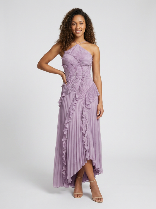 VALESKA | RUFFLE MAXI DRESS - Lilac