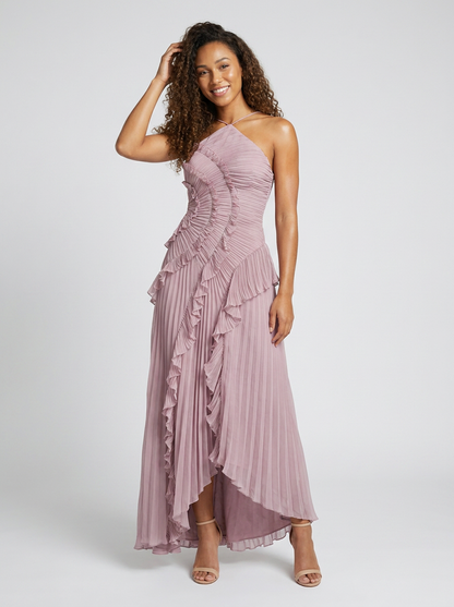 VALESKA | RUFFLE MAXI DRESS - Mauve
