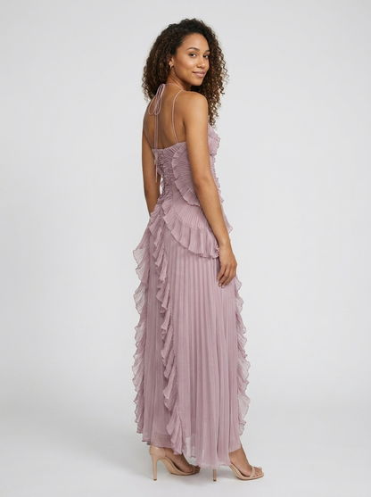 VALESKA | RUFFLE MAXI DRESS - Mauve