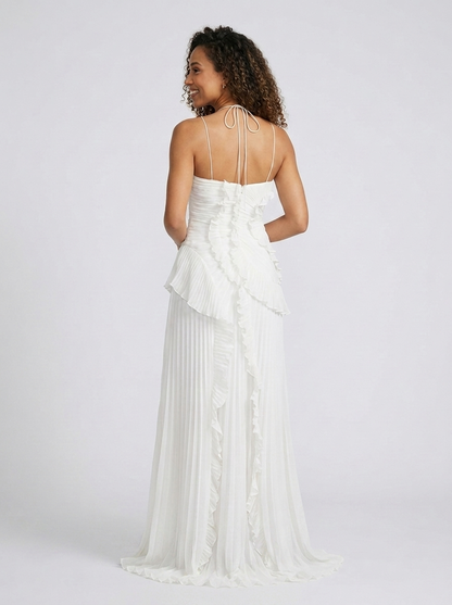 VALESKA | RUFFLE MAXI DRESS - White