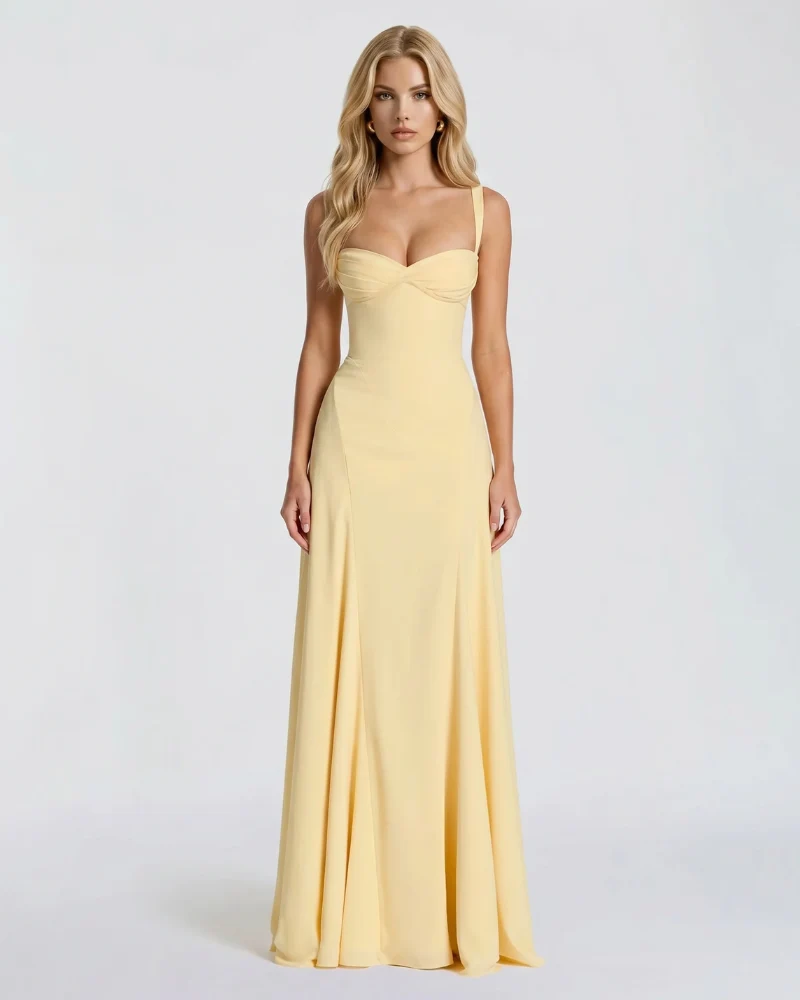 VARINA | CORSET MAXI DRESS - Butter Yellow