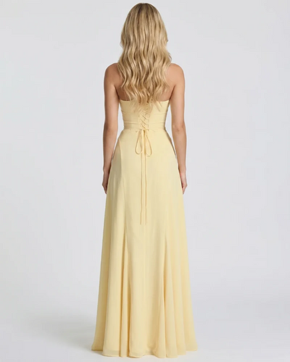 VARINA | CORSET MAXI DRESS - Butter Yellow