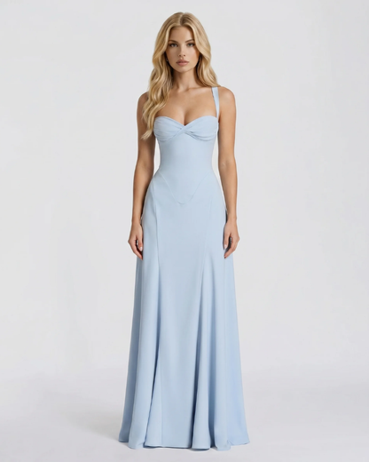 VARINA | CORSET MAXI DRESS - Light Blue